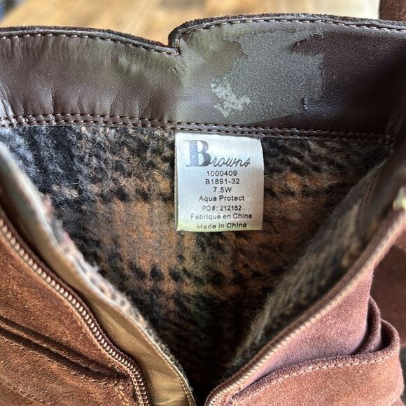 Blondo Waterproof Heeled Zip-up Booties size 7.5 Brown Suede - Picture 5 of 10